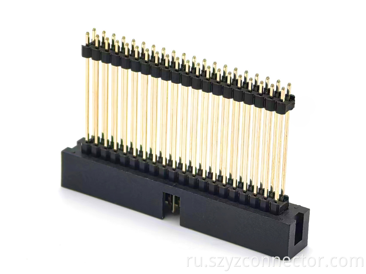 2.54mm Pitch Box Header Connector Straight Add Pin Header Plastic H13.8mm 2*20P
